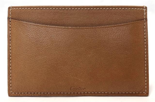 カルティエ カードケース パスケース 定期入れ ブラウン 茶色 レザー 名刺入れ メンズ レディの通販はau Pay マーケット ブランディール