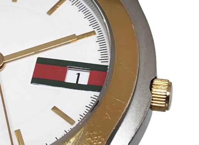 グッチ 時計 5500m コンビ Ss Gp Ya 白文字盤 シルバー ゴールド Gucci 紳士用 メンズ シェリーカラー Qz 電池式 腕時計の通販はau Pay マーケット ブランディール