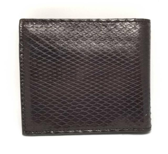 美品 グッチ パイソン 財布 二つ折り メンズ ダークブラウン 茶色 クレスト 紋章 ブラウン 本革 蛇革 Gucci 中古 の通販はau Pay マーケット ブランディール