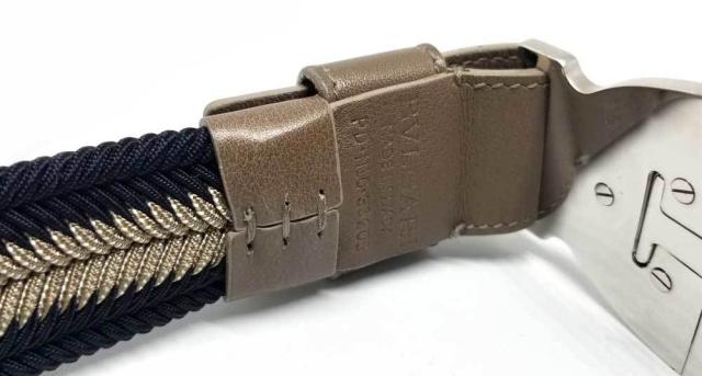 美品 ブルガリ ベルト 95cm ベージュ ネイビー カジュアル メンズ