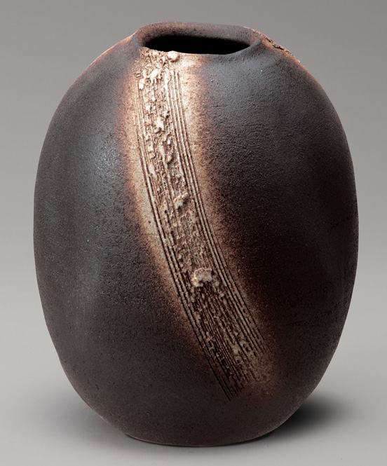 茶窯変櫛目花入   信楽焼 陶器 花入れ 花器 花入 花瓶    彩り屋_の通販は