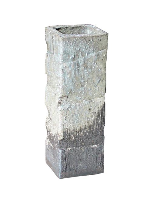 いぶし角花入 8号   信楽焼 陶器 花入れ 花器 花入 花瓶    彩り屋_の通販は