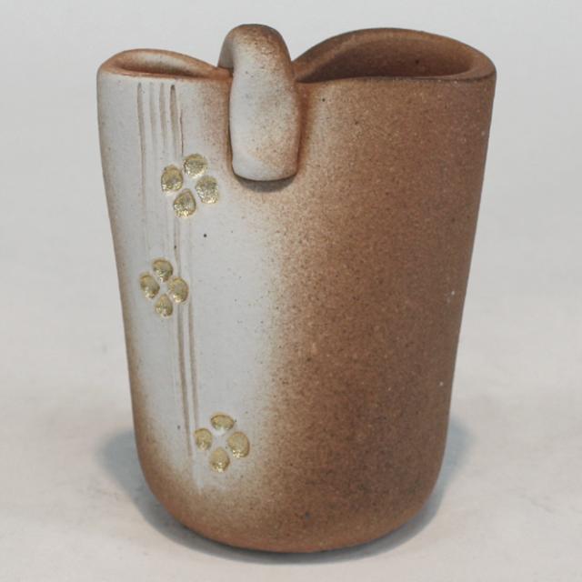 4号 しぼり金彩ミニ花入   信楽焼 陶器 花入れ 花器 花入 花瓶    彩り屋_