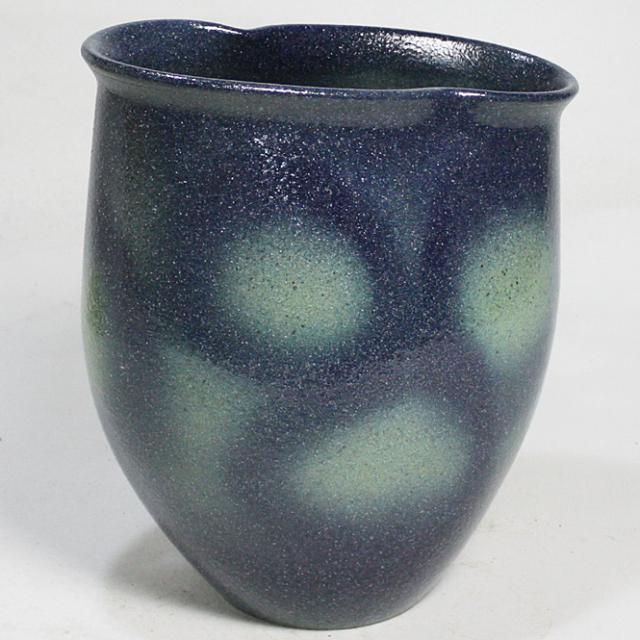 12号 藍窯変花入   信楽焼 陶器 花入れ 花器 花入 花瓶    彩り屋_