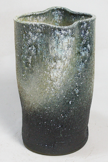 11号 灰窯変ひねり花入 信楽焼 陶器 花入れ 花器 花入 花瓶 彩り屋_