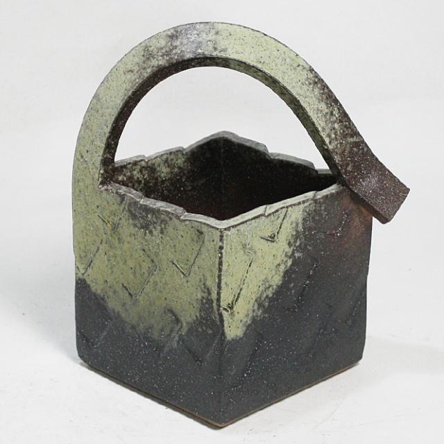 9号 古陶角手付花入 信楽焼 陶器 花入れ 花器 花入 花瓶 彩り屋_