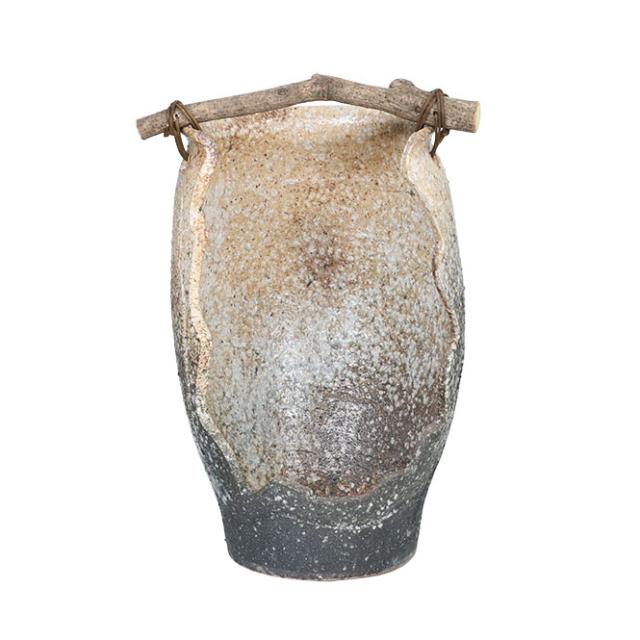 白窯変手桶花器 信楽焼 陶器 花入れ 花器 花入 花瓶 彩り屋