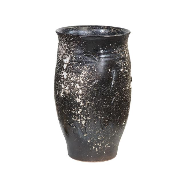 傘立て 信楽焼 黒釉傘立 傘立 陶器 彩り屋_