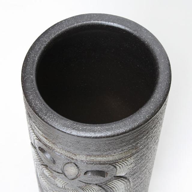 傘立て 信楽焼 黒ぼかしふくろう傘立 傘立 陶器 彩り屋 現在欠品中６月下旬頃仕上がり予定