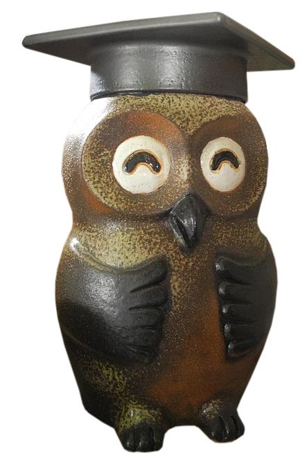 知恵ふくろう(細目）13号 信楽焼　陶器　置物　梟 フクロウ 縁起物 ギフト 彩り屋の通販は 25,470円