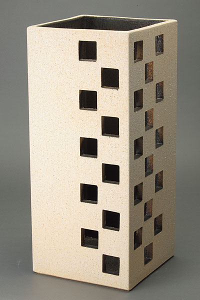 傘立て 信楽焼 スクエアーツートン傘立   傘立 陶器    彩り屋_の通販は 17,958円