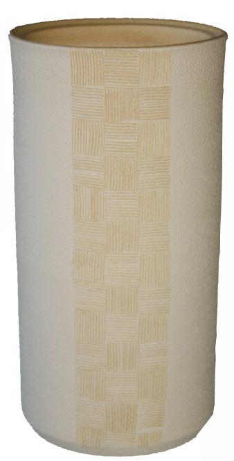 傘立て 信楽焼 市松彫傘立（ベージュ）   傘立 陶器    彩り屋_