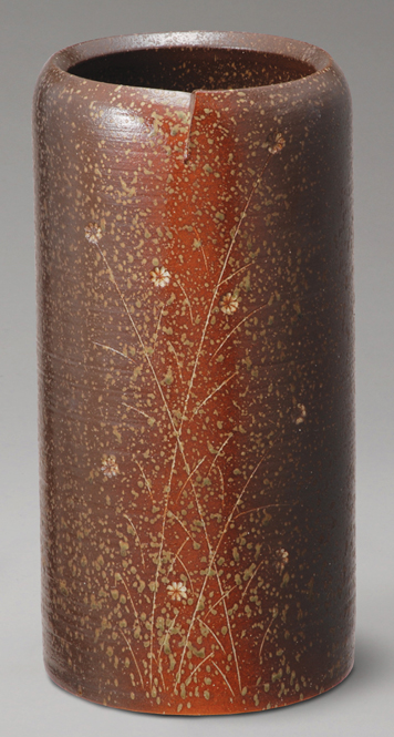 傘立て 信楽焼 草花紋傘立   傘立 陶器    彩り屋_の通販は 13,370円