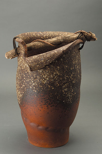 傘立て 信楽焼 古信楽手桶傘立   傘立 陶器    彩り屋_