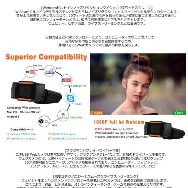 ウェブカメラ WEBカメラ 480p 高画質 オートフォーカス USBカメラ 内蔵マイク 会議用 PCカメラ ZOOM SKYPE tecc- terecame03の通販はau PAY マーケット - PCBOX78