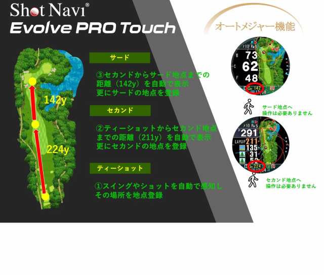 ShotNavi ショットナビ GPS ゴルフナビ Shot Navi Evolve PRO Touch ブラック ホワイト EVOLVE-PRO -TOUCH