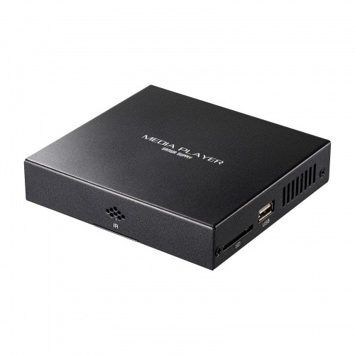 メディアプレーヤー 2分配 2画面出力対応 サンワサプライ MED-PL2K202 テレビと接続して、パソコン不要でSDカードやUSBメモリのデータを再生できる