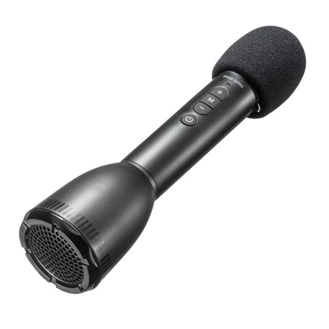 ハンドマイク型ポータブル拡声器スピーカー Bluetooth対応 サンワサプライ MM-SPAMP18 ハンドマイクで話した声がそのまま拡声出力