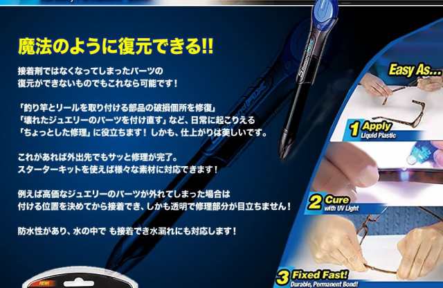 5KO フィックス ライト 透明接着剤 紫外線 5秒 固まる 金属 木材 プラスチック ガラス 耐衝撃 強力 破損 キズ 補修 修理 TEC-V-5SECONDDの通販はau  PAY マーケット - PCBOX78