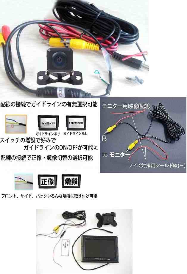 送料無料 一部地域除く Dc12v 車載用 7インチモニター カメラセット バックカメラの通販はau Pay マーケット Pcbox78