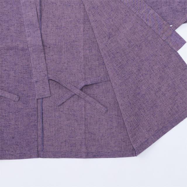 作務衣 久留米綿紬織 上下一組 （女性用） （パープル） No.24