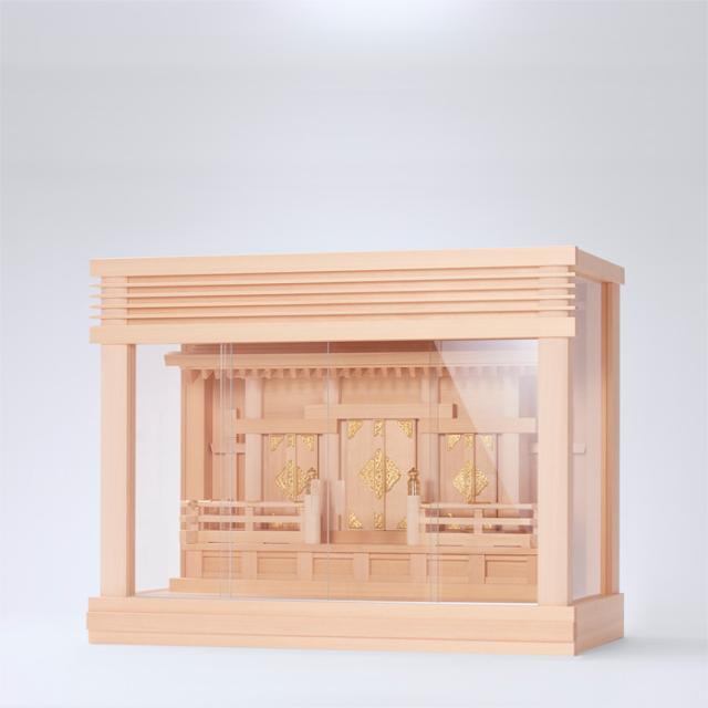 神棚 箱組三社宮 板葺 B型 中〈F-7〉