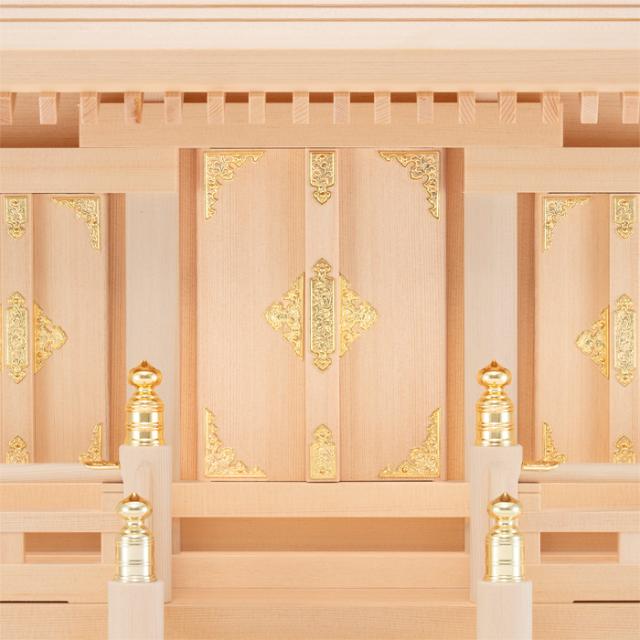 神棚 板葺三社宮 通し屋根 中〈I-7〉