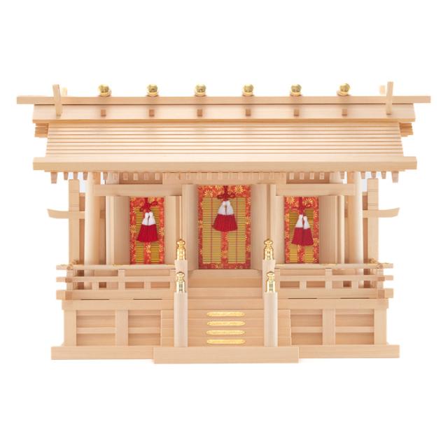 神棚 板葺三社宮 通し屋根 中〈I-7〉