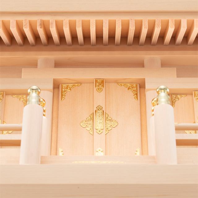 神棚 板葺三社宮 通し屋根 中〈I-7〉