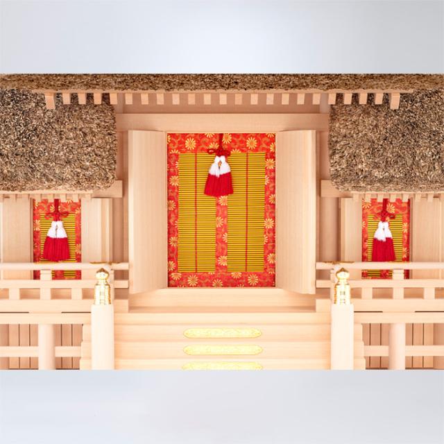 茅葺神棚 神棚 茅葺三社宮 屋根違 大〈K-4〉