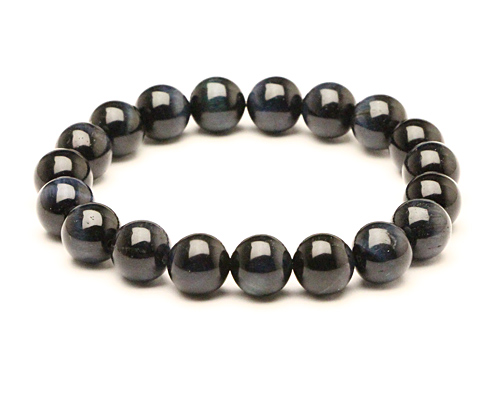 ブレスレット ブルータイガーアイ（青虎目石） 桐箱付き 10φ 19玉 6,250円