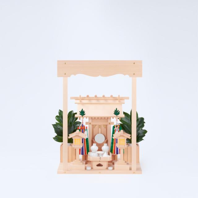 【神棚 セット】 I-23+敷板（小）+雲板（小）+神具フルセット