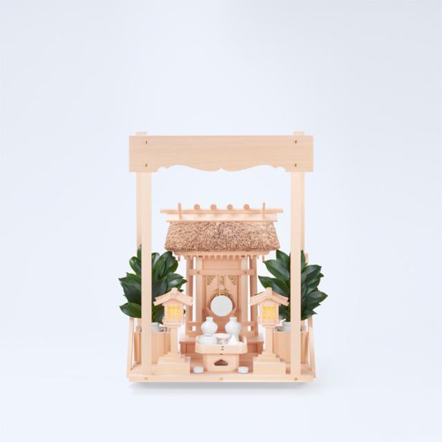 【神棚 セット】 K-24+神棚板（小）+雲板（小）+神具ハーフセット