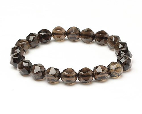 ブレスレット スモーキークォーツ スターカット 10φ 20玉 No.3 5,500円