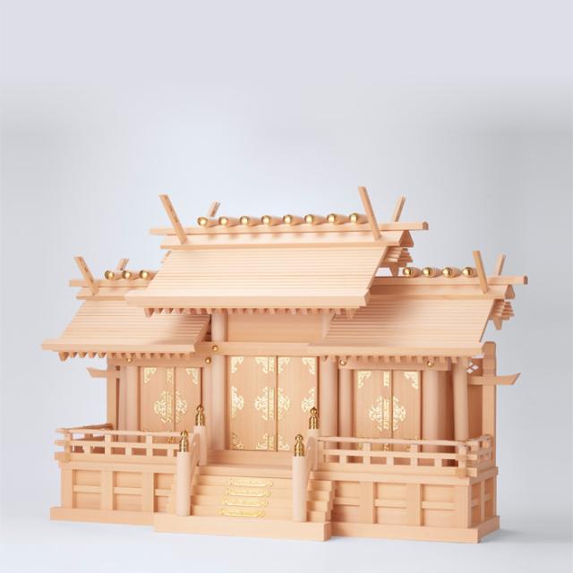 神棚 板葺三社宮 屋根違 特特大〈I-4〉