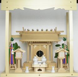 神棚 板葺一社宮 C型 大〈I-21〉+神具セット（フル・中）+神棚板+雲板（中）のセットの通販は 196,400円