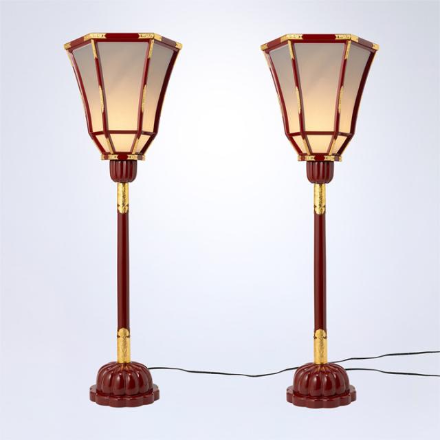 燈台 朱塗菊座台 120cm（電装付）