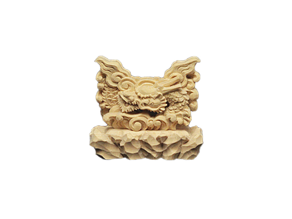 龍 上彫 神鏡 台 （木曽桧製） 神具 神棚 サイズ 1寸5分用