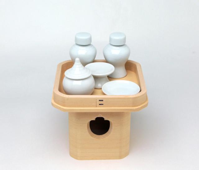 【神具セット】三方　木曽桧4寸5分・土器セット 7,577円