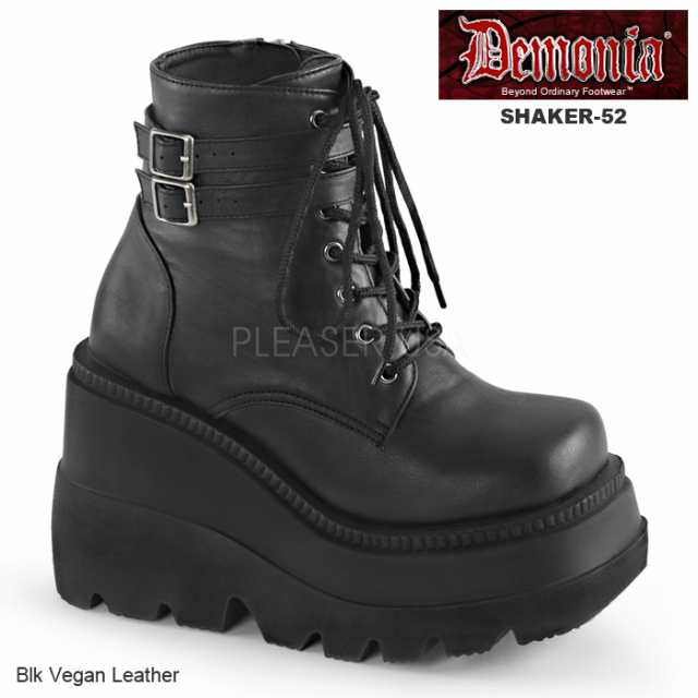 DEMONIA(デモニア) SHAKER-52 厚底スニーカー 厚底ショートブーツ レディース ウェッジソール 厚底靴