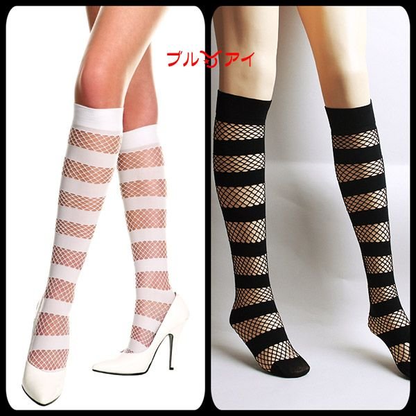 Music Legs ひざ丈ストッキング 網目とオペイク素材の横ストライプ 5761 の通販はau Pay マーケット ハイヒールと厚底靴のブルアイ