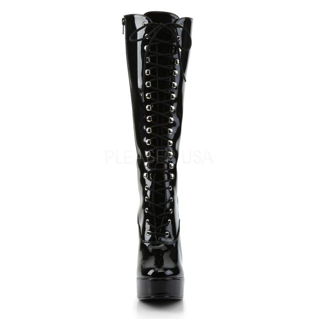 Pleaser ELECTRA-2020 5inch Stack Heel, 1 1/2inch PF Knee Hi Boots
