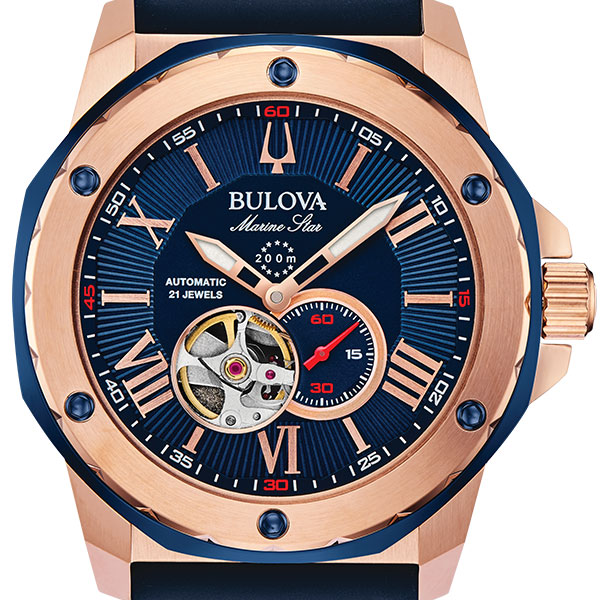 無金利ローン可 ブローバ BULOVA マリンスター Marine Star 98A227 オープンハート メンズ 腕時計 時計
