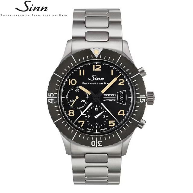 無金利ローン可ジン Sinn 156.1.E メンズ 腕時計 替えベルト付 時計 自動巻き クロノグラフ 正規品 時計 ドイツ製 ウォッチ_1