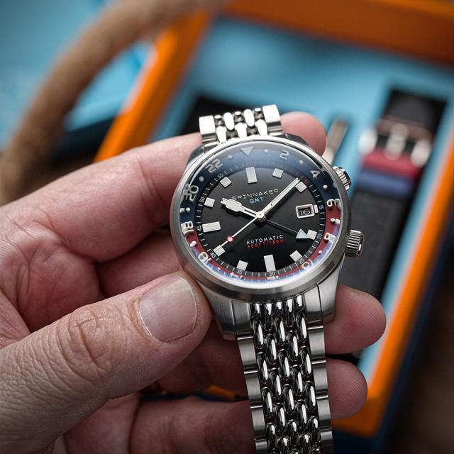 SPINNAKER スピニカー BRADNER ブラッドナー wena 3 搭載モデル SP-5062-WN-03 メンズ 腕時計 メカニカル 自動巻き 革ベルト スピニカー ブラッドナー ブラック スピニカーブラッドナー&frasl;spinnaker