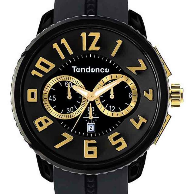 TENDENCE テンデンス クロノグラフ ガリバーラウンド 腕時計 黒 金