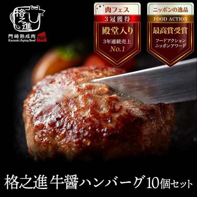 お取り寄せ ギフト 格之進 牛醤ハンバーグ 120g 5個×2セット（新パッケージ） 冷凍 送料無料 国産 牛肉 白金豚 無添加 お歳暮 冬ギフ