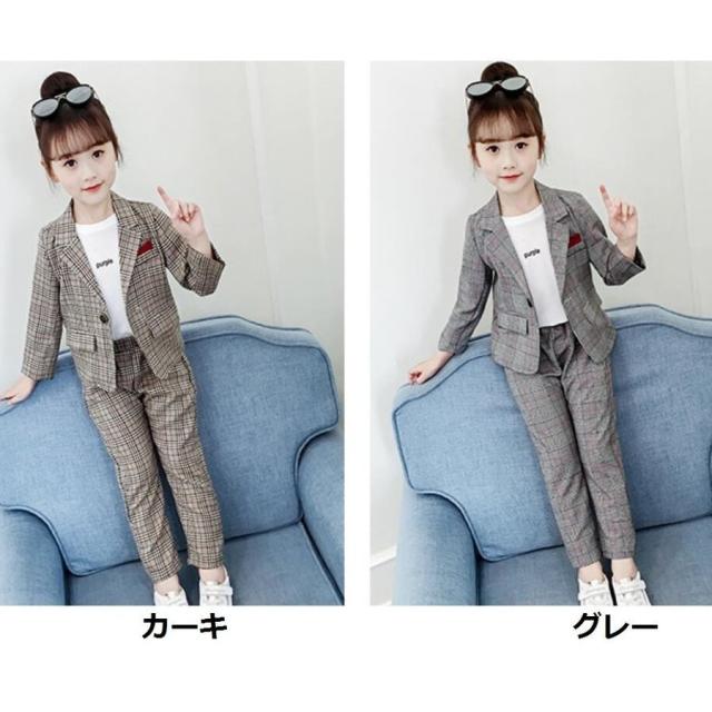 チェック柄 フォーマルスーツ 女児スーツ キッズスーツ 女の子スーツ ジュニアスーツ 子供スーツ 卒業式 入学式 110 160 2点セット の通販はau Pay マーケット Mataasu Jpx 力一首営店