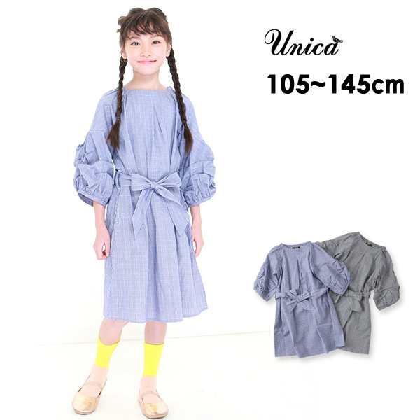 ユニカ 1 0106 1 M14 チェック柄袖ボリュームワンピース キッズ トップス ワンピ グレンチェック 女の子 子供服 Unica Fss Tの通販はau Pay マーケット Marumiya World