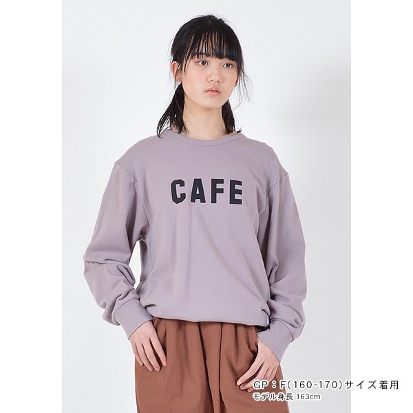 フォブ 610704-mSmM CAFE トレーナーキッズ ジュニア レディース トップス 長袖トレーナー スウェット 裏毛 シンプル ロゴ 子供服  FOV 40